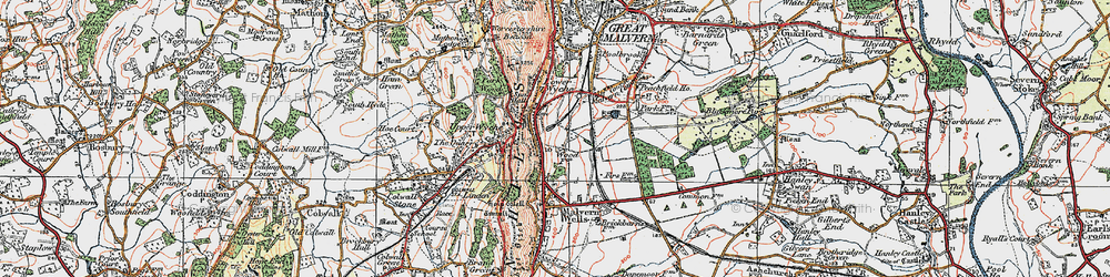 Old map of Upper Wyche in 1920