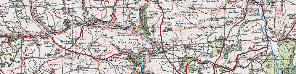 Old map of Monsal Dale in 1923