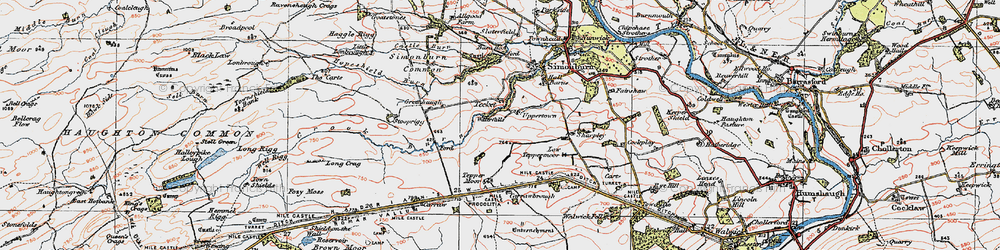 Old map of Brocolitia (Roman Fort) in 1925