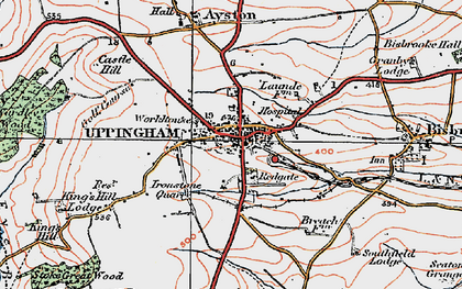 Old map of Uppingham in 1921