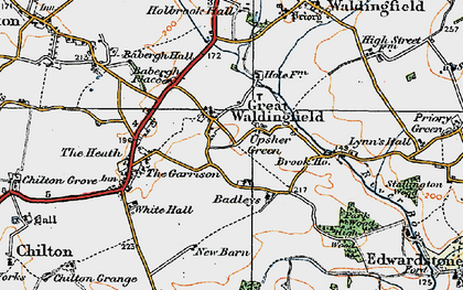Old map of Upsher Green in 1921