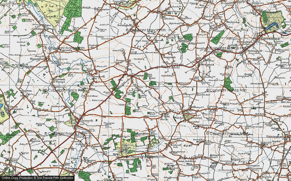 Old Map of Historic Map covering Wyken Wood in 1920