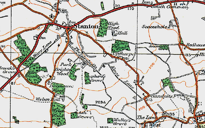Old map of Wyken Vineyard in 1920
