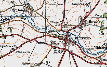 Old map of Upton in 1919