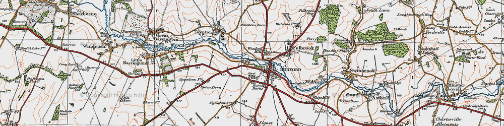 Old map of Upton in 1919