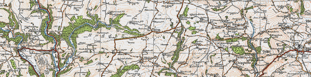 Old map of Bittescombe Manor in 1919