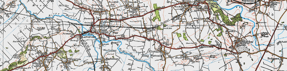 Old map of Upton in 1919