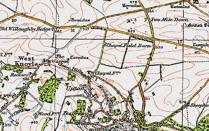 Old map of Willoughby Hedge in 1919