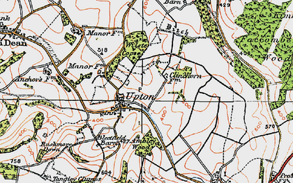 Old map of Upton in 1919