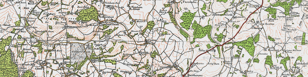 Old map of Upton in 1919