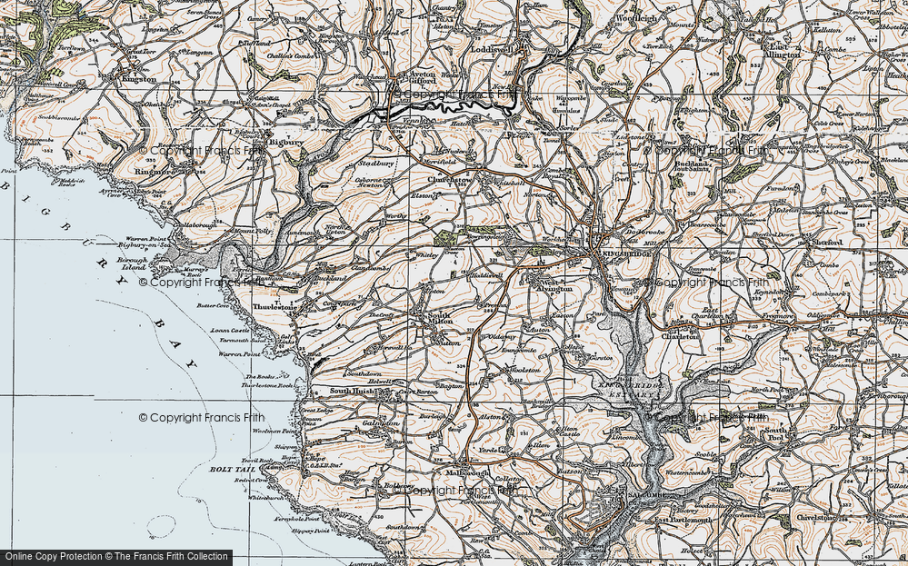 Old Map of Historic Map covering Worthy in 1919