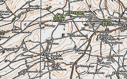 Old map of Worthy in 1919