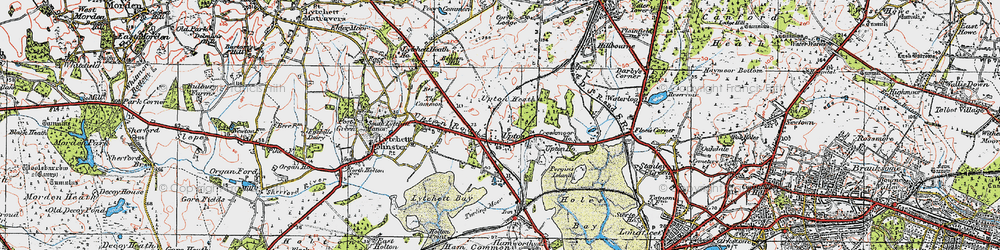 Old map of Upton in 1919