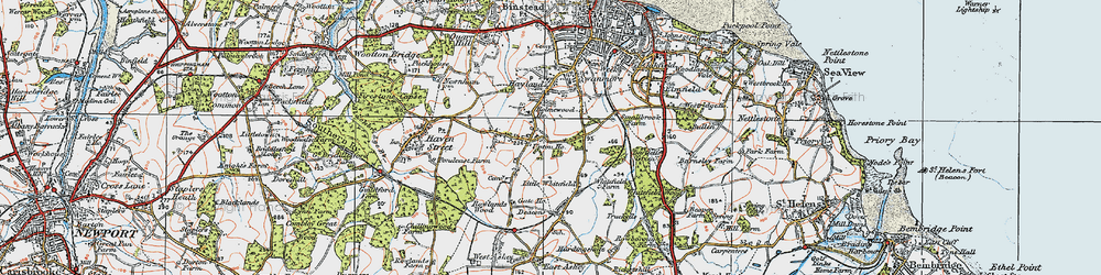 Old map of Upton in 1919