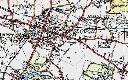 Old map of Upton in 1920