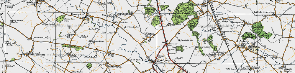 Old map of Upton in 1920