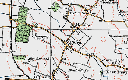 Old map of Upton in 1923