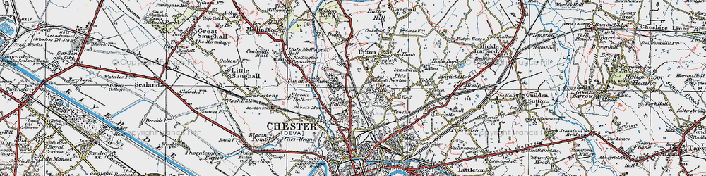 Old map of Upton in 1924