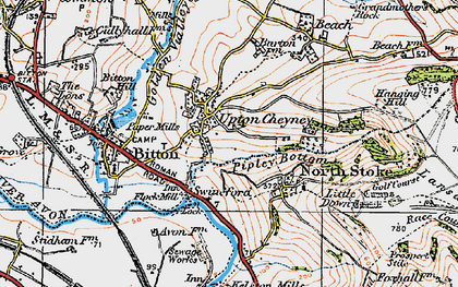 Old map of Upton Cheyney in 1919