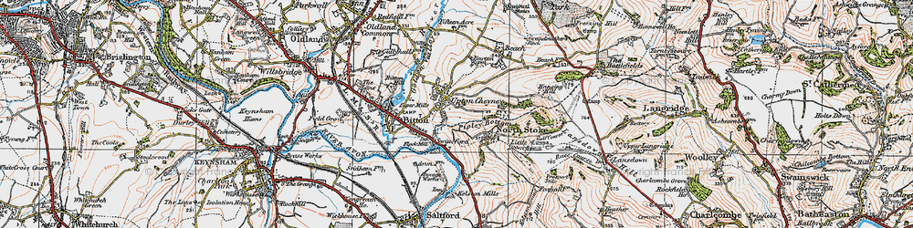 Old map of Upton Cheyney in 1919