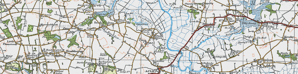 Old map of Upton Green in 1922