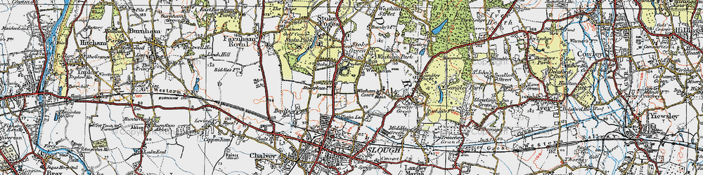 Old map of Upton Lea in 1920