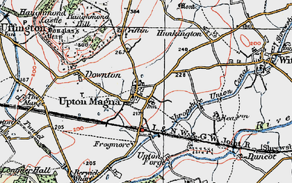 Old map of Upton Magna in 1921