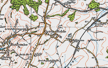 Old map of Upton Noble in 1919