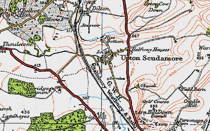Old map of Upton Scudamore in 1919