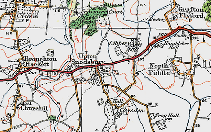 Old map of Upton Snodsbury in 1919