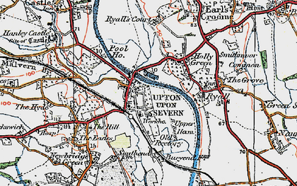 Old map of Upton upon Severn in 1920