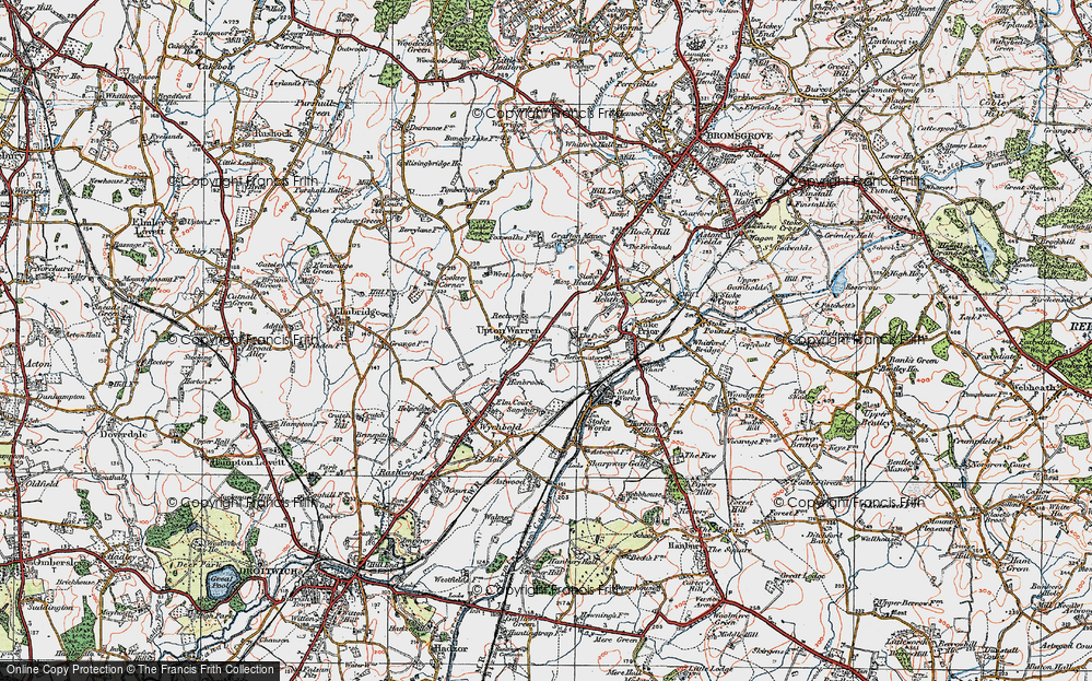 Old Map of Upton Warren, 1919 in 1919