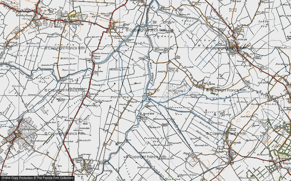 Old Map of Upware, 1920 in 1920