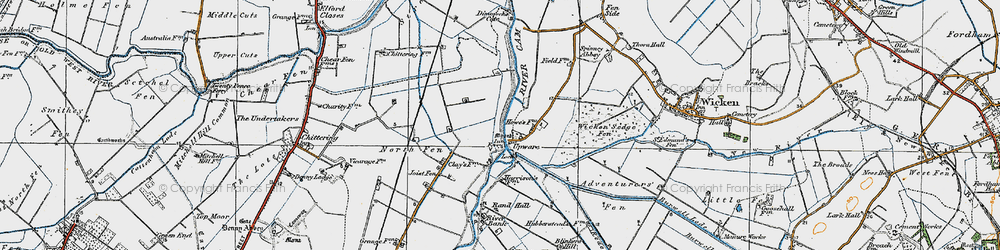Old map of Upware in 1920