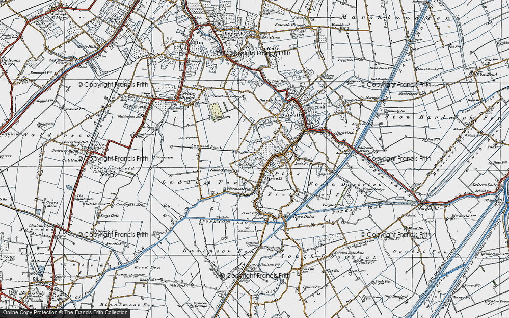 Old Map of Upwell, 1922 in 1922