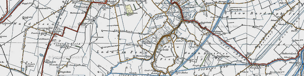 Old map of Upwell in 1922