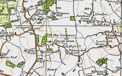 Old map of Upwick Green in 1919