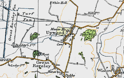 Old map of Upwood in 1920