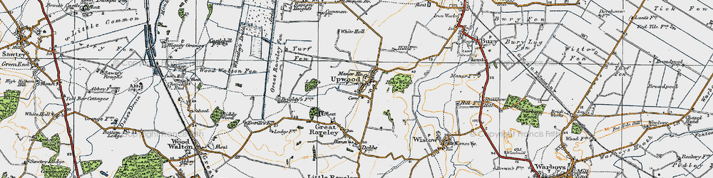 Old map of Upwood in 1920