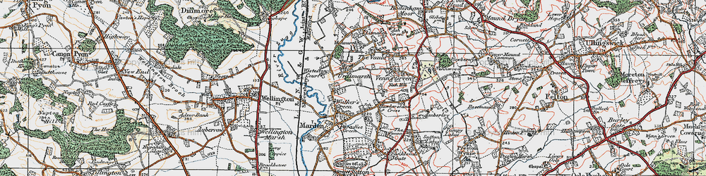 Old map of Urdimarsh in 1920