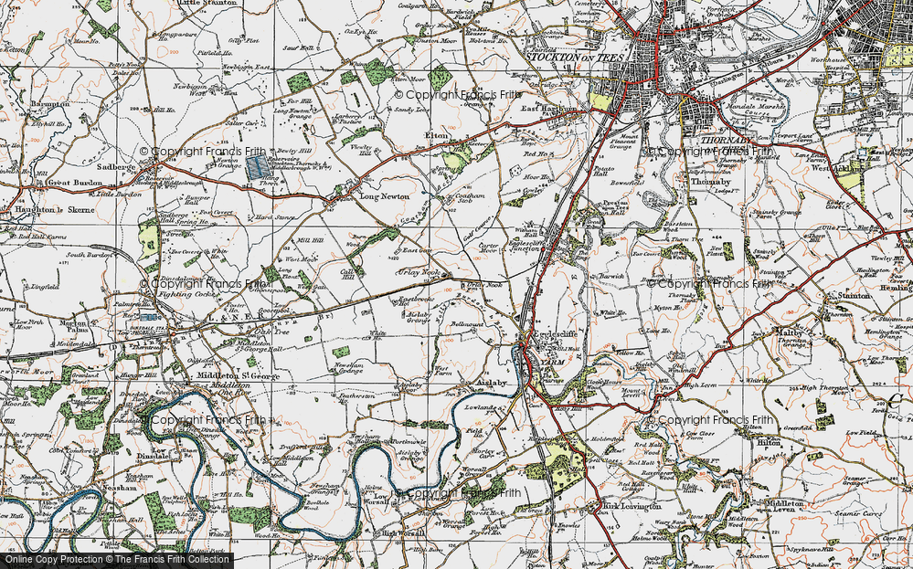 Old Map of Urlay Nook, 1925 in 1925