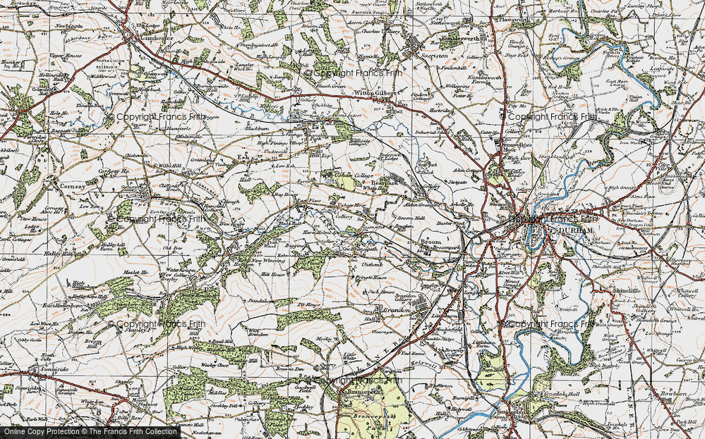 Old Map of Ushaw Moor, 1925 in 1925