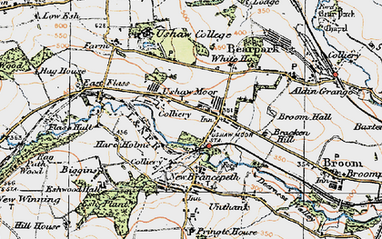 Old map of Ushaw Moor in 1925