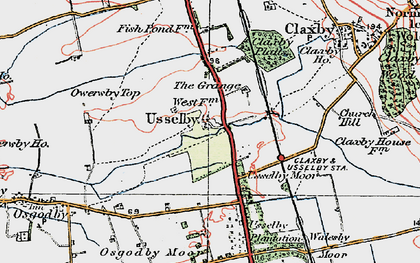 Old map of Usselby in 1923