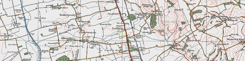 Old map of Usselby in 1923