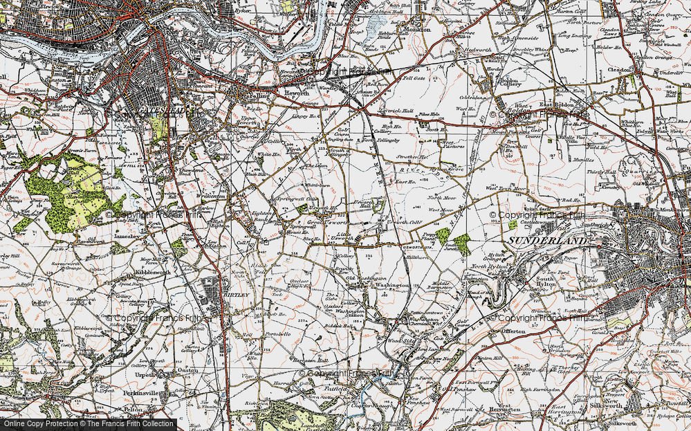 Old Map of Usworth, 1925 in 1925
