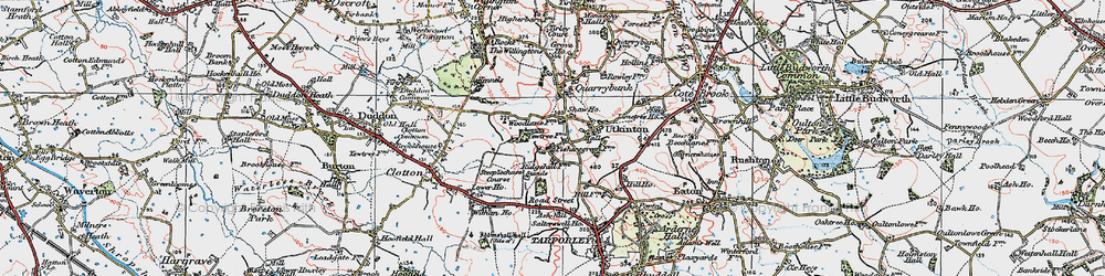 Old map of Utkinton in 1923
