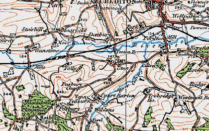 Old map of Uton in 1919