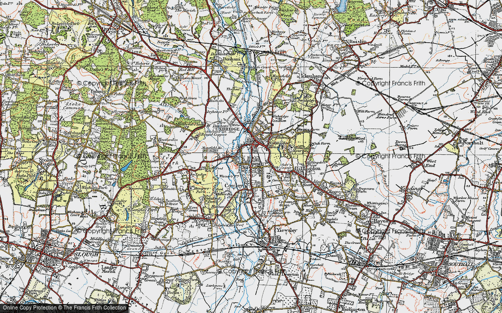 Historic Ordnance Survey Map of Uxbridge, 1920