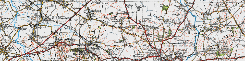 Old map of Vagg in 1919